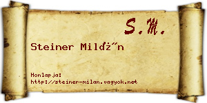 Steiner Milán névjegykártya